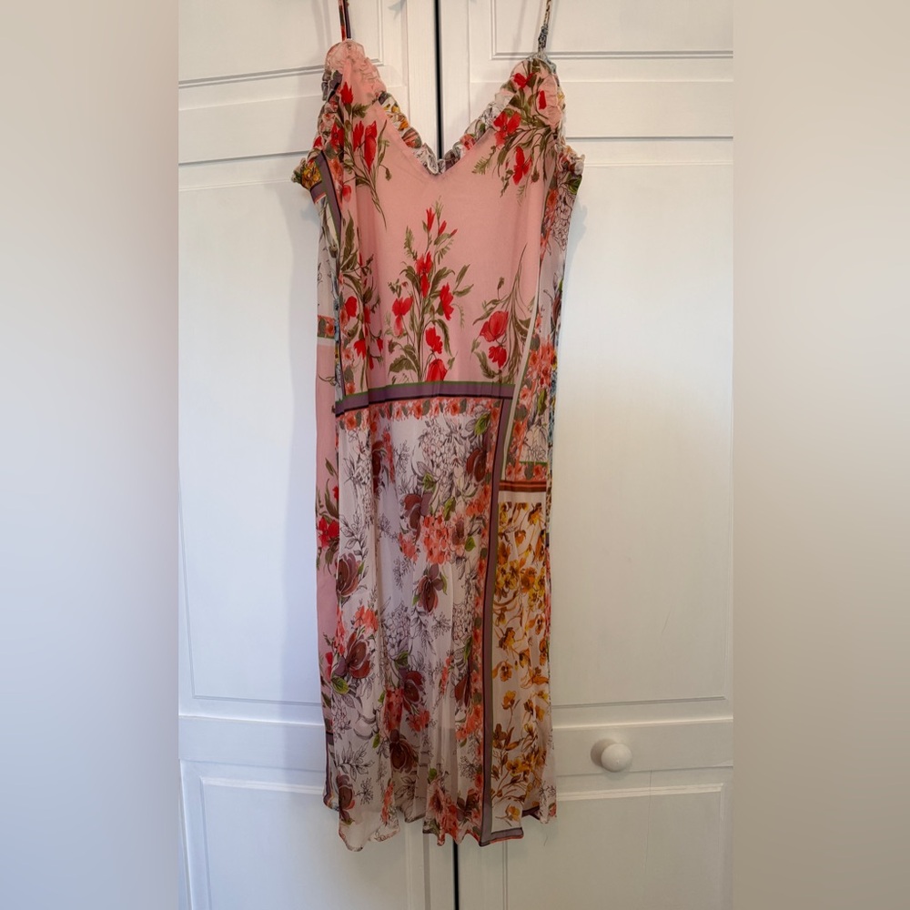 Romantic Flowy Floral Slip Dress by Lavender Brown Sz Large-Made in USA - Picture 2 of 12
